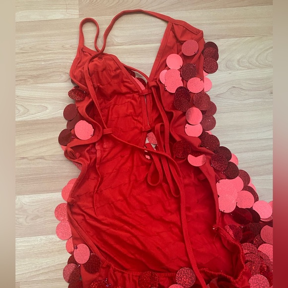 Red Sequin Flapper Dress - Picture 3 of 5